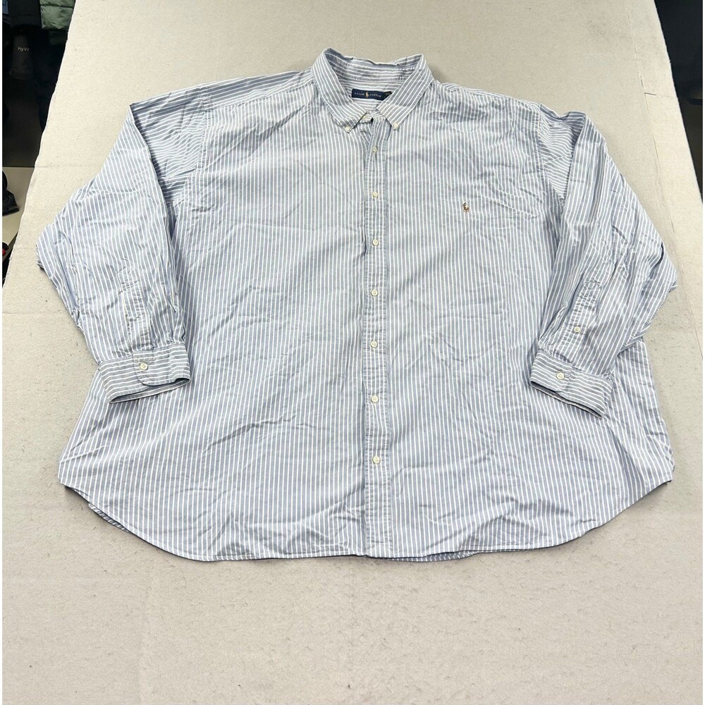 Ralph Lauren Polo Men’s Striped Long Sleeve Button Down Shirt 6xb Blue